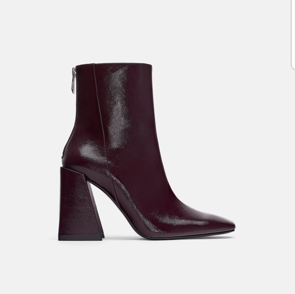Zara Shoes - Zara Patent Finish Heeled Ankle Boots